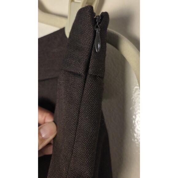 Ann Taylor Loft Skirt Womens Size 2 Brown Embroidered Pleated Lined Side Zip NWT - Picture 4 of 9